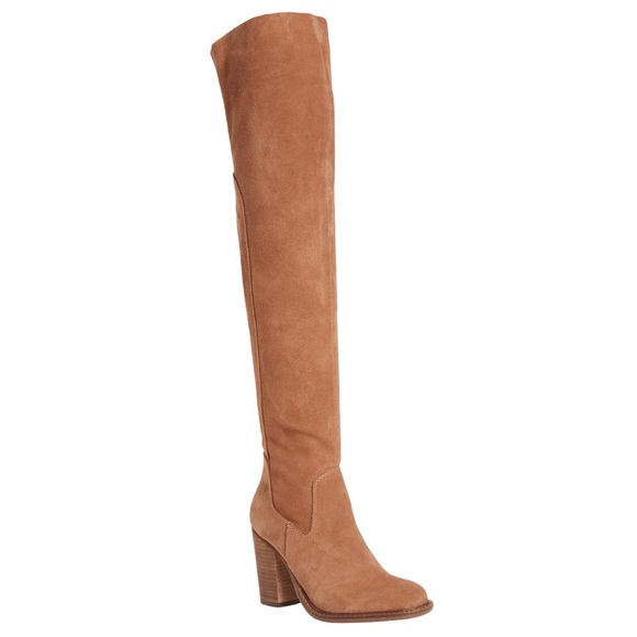 New Kelsi Dagger Brooklyn x Anthropologie Logan Over Knee 7 Chestnut Suede Boots - Picture 5 of 11